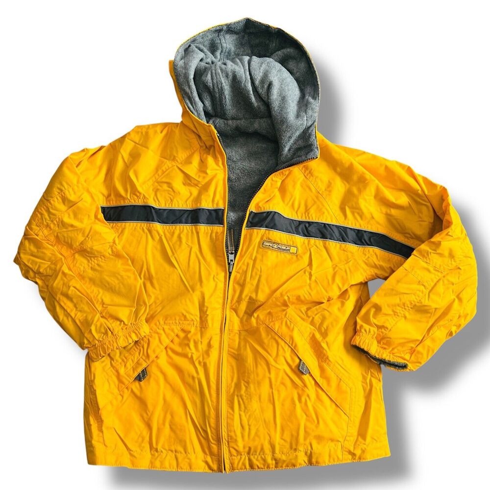 Zeroxposur Boys Medium Jacket M 10-12 Winter Zip Up Yellow Gray Super Clean